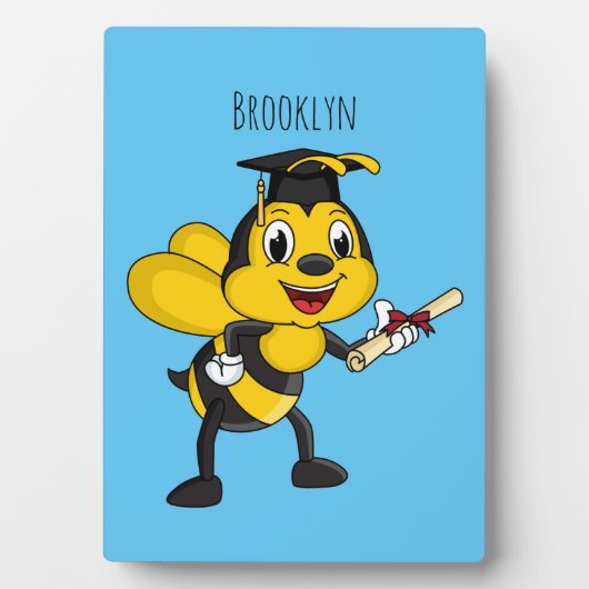 Happy Cartoon bee Abschluss Fotoplatte (Vorderseite)