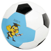Happy Cartoon bee Abschluss Fußball (Dreiviertel)