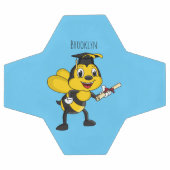 Happy Cartoon bee Abschluss Fußball (Flach)
