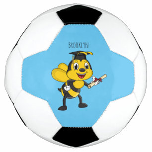 Happy Cartoon bee Abschluss Fußball