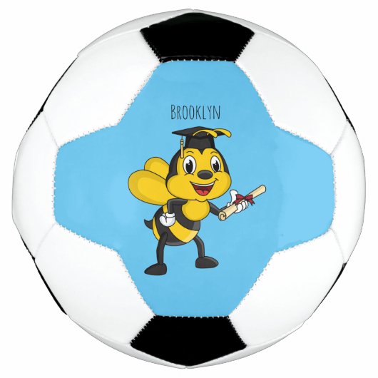 Happy Cartoon bee Abschluss Fußball (Vorderseite)