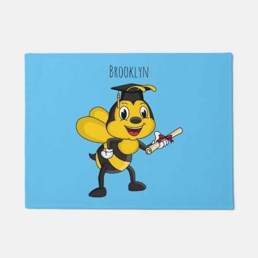 Happy Cartoon bee Abschluss Fußmatte (Vorderseite)