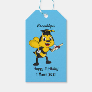 Happy Cartoon bee Abschluss Geschenkanhänger