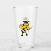 Happy Cartoon bee Abschluss Glas (Rückseite)