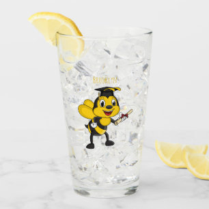Happy Cartoon bee Abschluss Glas