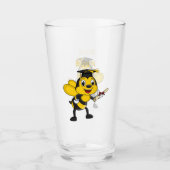 Happy Cartoon bee Abschluss Glas (Vorderseite)