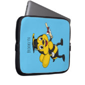 Happy Cartoon bee Abschluss Laptopschutzhülle (Vorne Rechts)