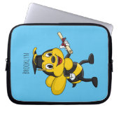 Happy Cartoon bee Abschluss Laptopschutzhülle (Vorderseite)