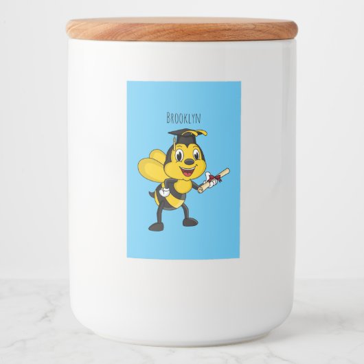 Happy Cartoon bee Abschluss Lebensmitteletikett (Vorderseite)