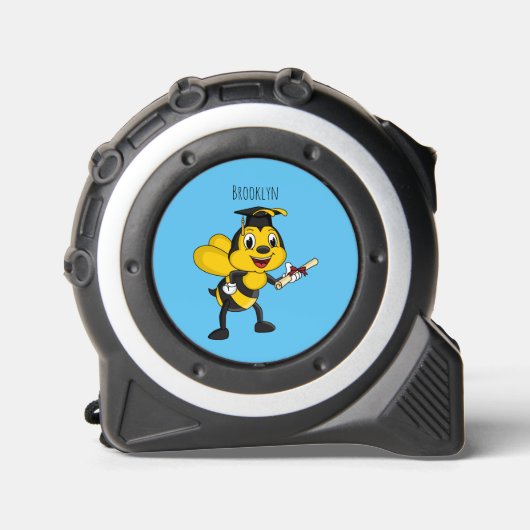 Happy Cartoon bee Abschluss Maßband (Vorderseite)