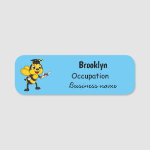 Happy Cartoon bee Abschluss Namensschild