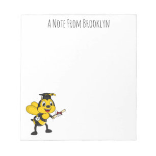 Happy Cartoon bee Abschluss Notizblock