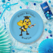 Happy Cartoon bee Abschluss Pappteller (Party)