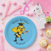 Happy Cartoon bee Abschluss Pappteller (Party)
