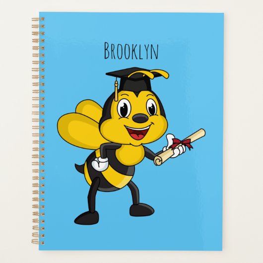 Happy Cartoon bee Abschluss Planer (Vorderseite)