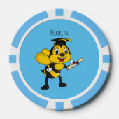 Happy Cartoon bee Abschluss Pokerchips (Vorderseite)