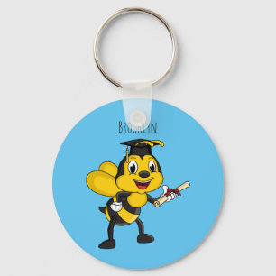 Happy Cartoon bee Abschluss Schlüsselanhänger