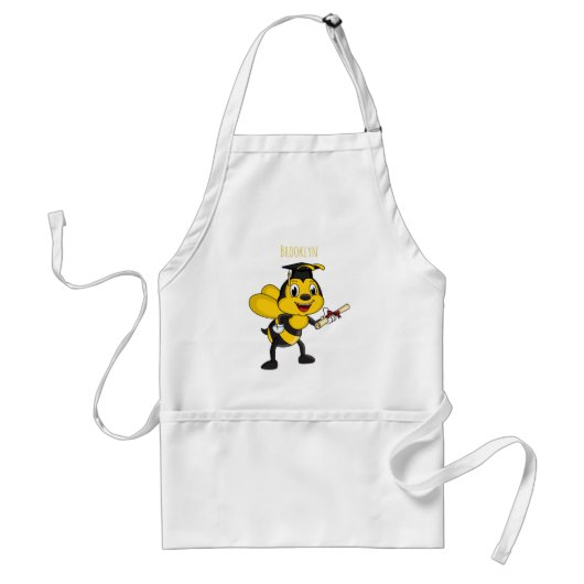 Happy Cartoon bee Abschluss Schürze (Vorne)