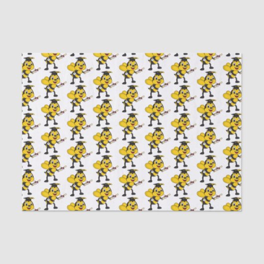Happy Cartoon bee Abschluss Seidenpapier (Vorderseite)