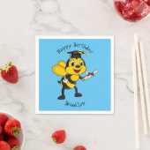 Happy Cartoon bee Abschluss Serviette (Beispiel)