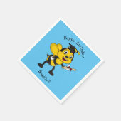 Happy Cartoon bee Abschluss Serviette (Ecke)