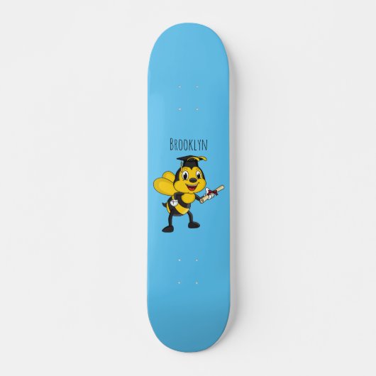 Happy Cartoon bee Abschluss Skateboard (Vorne)