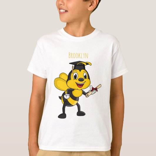 Happy Cartoon bee Abschluss T-Shirt (Vorderseite)