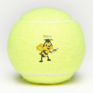 Happy Cartoon bee Abschluss Tennisbälle