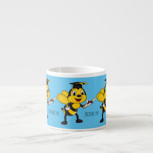 Happy cartoon bee graduation espressotasse