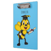 Happy cartoon bee graduation klemmbrett (Links)