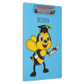 Happy cartoon bee graduation klemmbrett (Rechts)