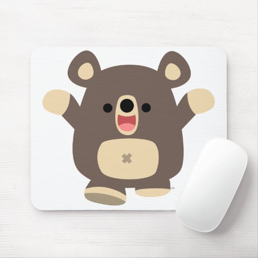 Happy Cartoon Black Bar Mousepad (Mit Mouse)