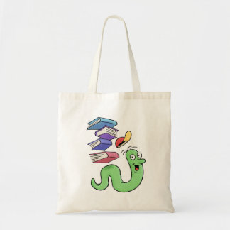 Happy Cartoon Bookwürmer mit Büchern Tragetasche