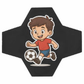 Happy Cartoon Boy Playing Soccer Fußball (Flach)