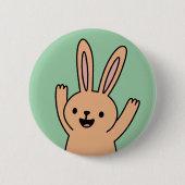 Happy Cartoon Bunny rabbit Button (Vorderseite)
