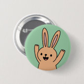 Happy Cartoon Bunny rabbit Button (Vorne & Hinten)