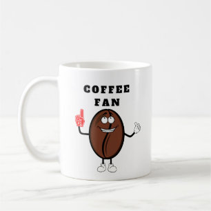 Happy Cartoon Coffee Bean Fan Charakter Kaffeetasse