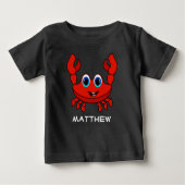 Happy Cartoon Crab Personalisiert Baby T-shirt (Vorderseite)