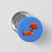Happy Cartoon Dackel Button (Vorne & Hinten)