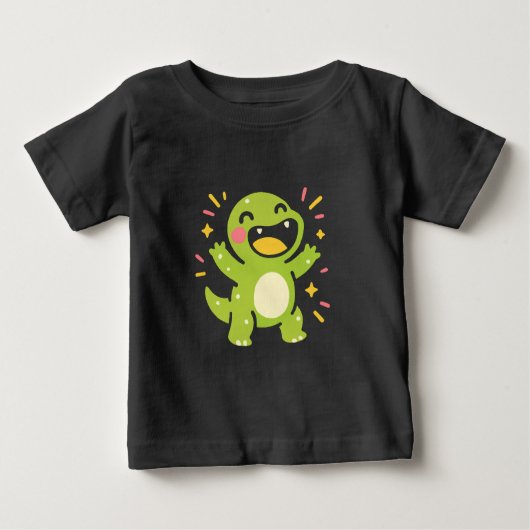 Happy Cartoon Dinosaur Baby T-shirt (Vorderseite)
