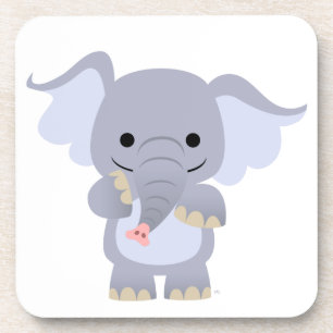 Happy Cartoon Elephant Coaster Set Getränkeuntersetzer