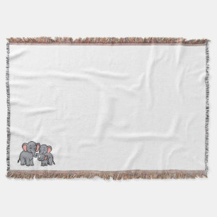 Happy Cartoon Elephant Family Decke