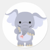 Happy Cartoon Elephant Sticker (Vorderseite)