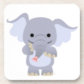 Happy Cartoon Elephant Untersetzer Set (Vorderseite)