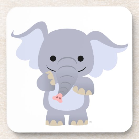 Happy Cartoon Elephant Untersetzer Set (Vorderseite)