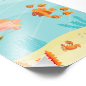 Happy Cartoon Fish Families Fotodruck (Ecke)