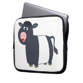 Happy Cartoon Galloway Cow Laptop Sleeve (Vorderseite Links)