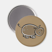 Happy Cartoon Hippo Magnet (Vorderseite/Rückseite)
