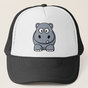 Happy Cartoon Hippo Truckerkappe