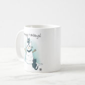 Happy Cartoon Kittens spielen in Snow Holiday Kaffeetasse (Vorderseite Links)